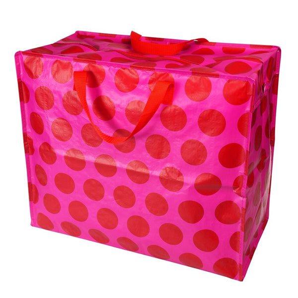Red On Pink Spotlight Jumbo Storage Bag