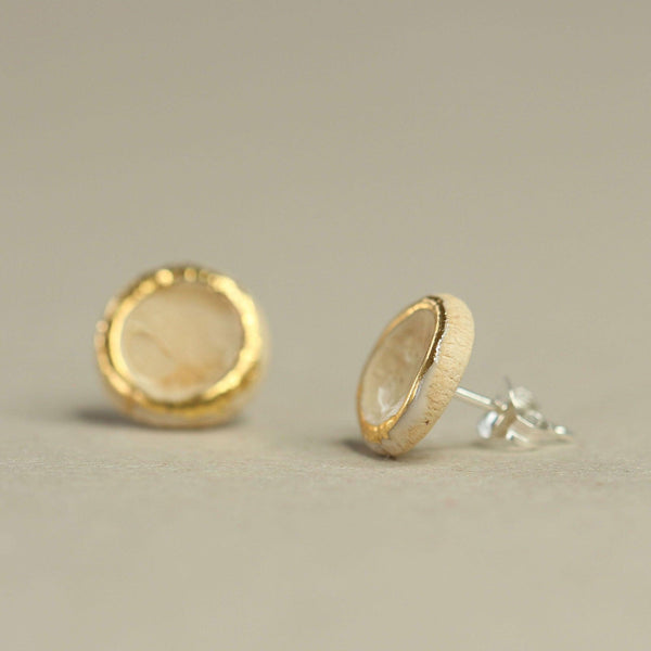 Crystal and Gold Sterling Silver Studs - Insideout