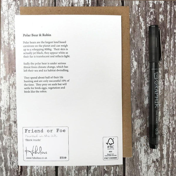 FF19 Polar Bear & Robin Foiled Card - Insideout