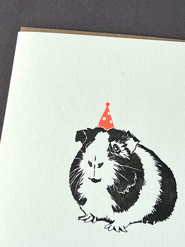 Birthday Guinea Pig Letterpress Card  | Birthday Card