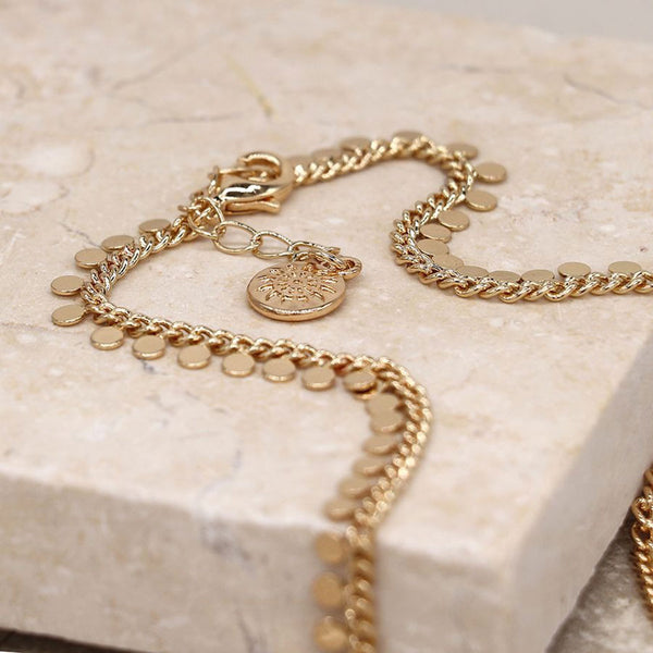 Faux Gold Plated Tiny Discs Necklace
