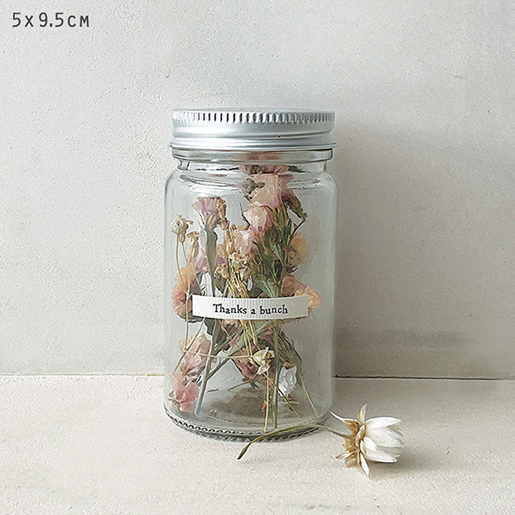 Dried Flowers In Jar - Thanks A Bunch