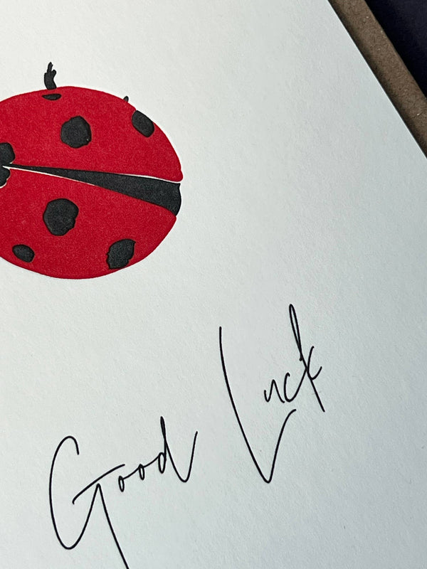 Good Luck Ladybug Letterpress Card | Good Luck Card