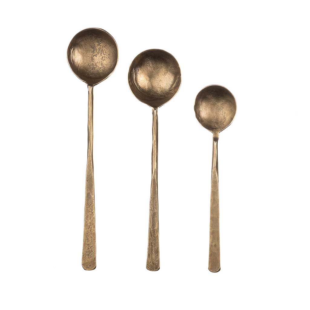 Set of 3 Forged Antique Finished Spoons