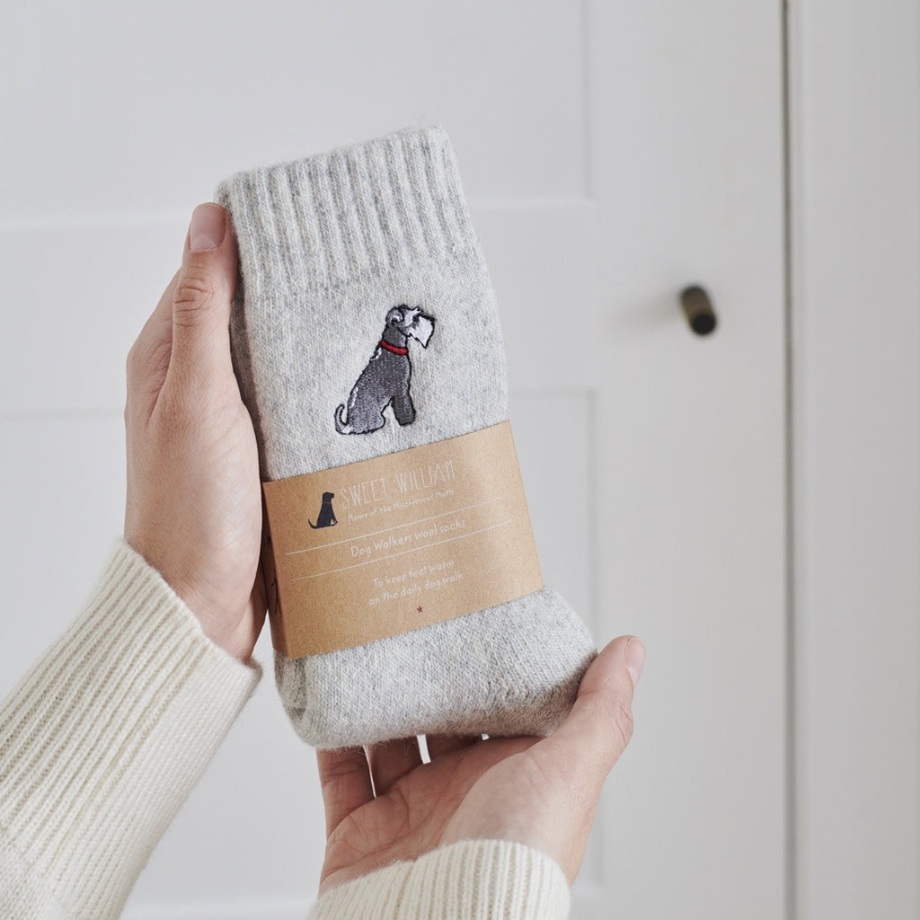 Dog Walker Socks ­ Grey Schnauzer