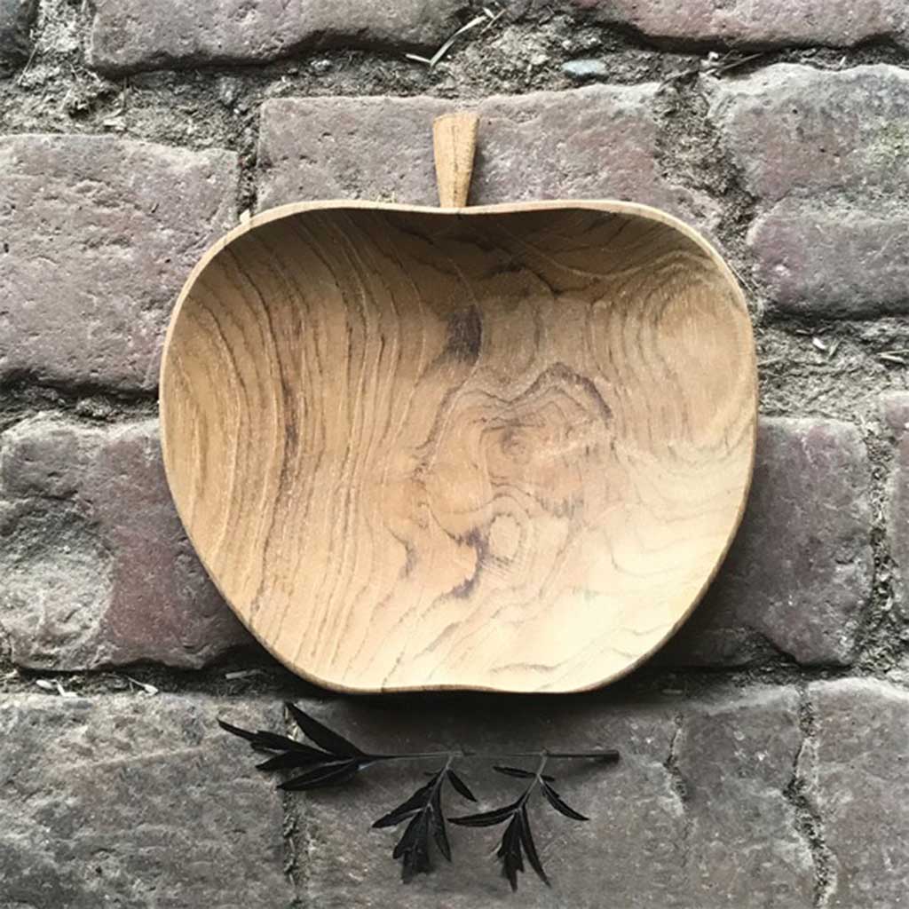 Apple Natural Wood Bowl