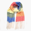 Schwerer Schal mit Regenbogen-Horizontalstreifen