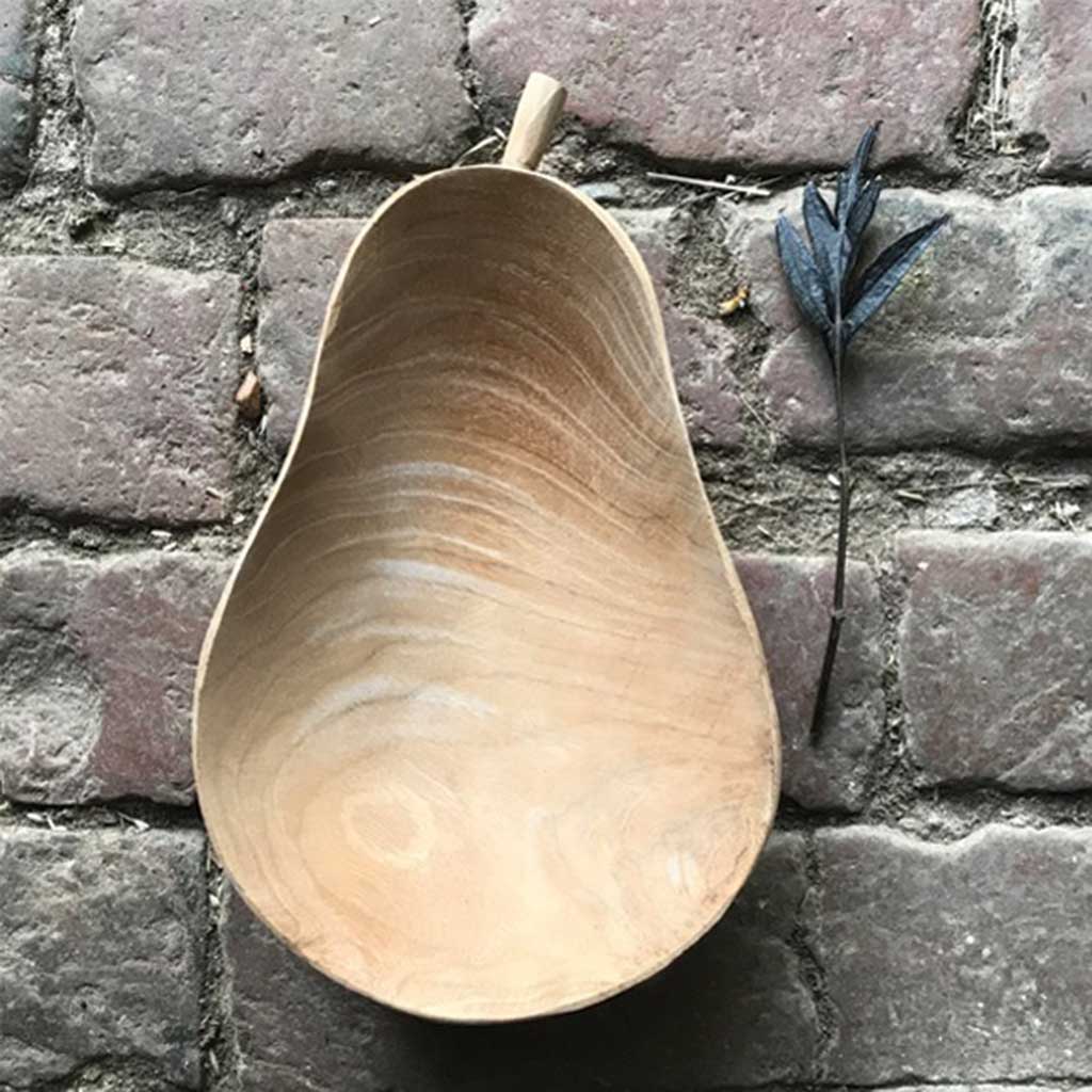 Pear Natural Wood Bowl