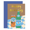 Best buds - birthday greeting card, gold foil finish