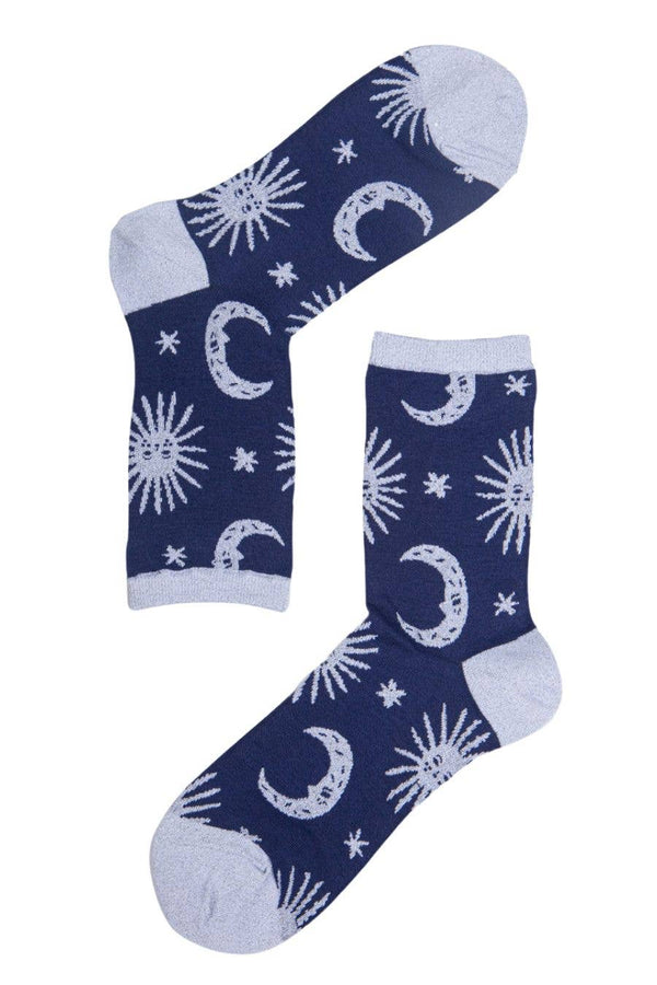 Women's Bamboo Socks - Blue/Silver, Celestial