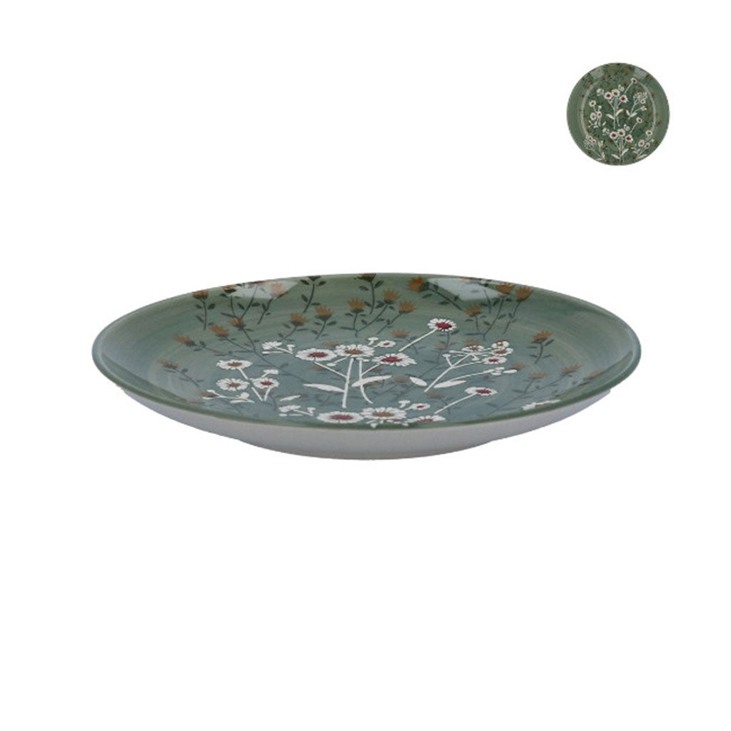 Green Wild Daisy Stoneware Side Plate