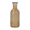 Light Amber Dimple Glass Bottle Vase