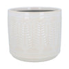 White Protea Stoneware Pot Cover Medium