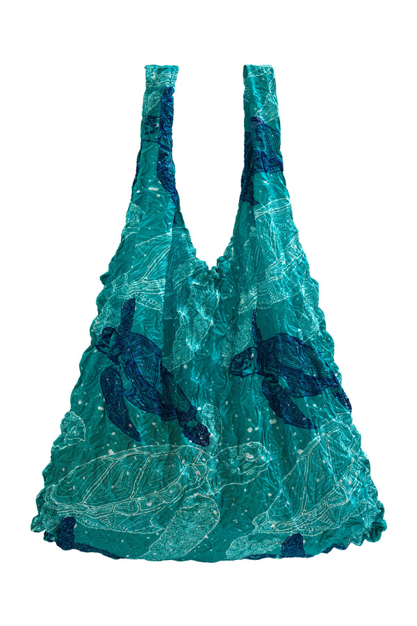 Tote Bag Eco Sustainable Sea  Blue Ocean Turtle Shopper