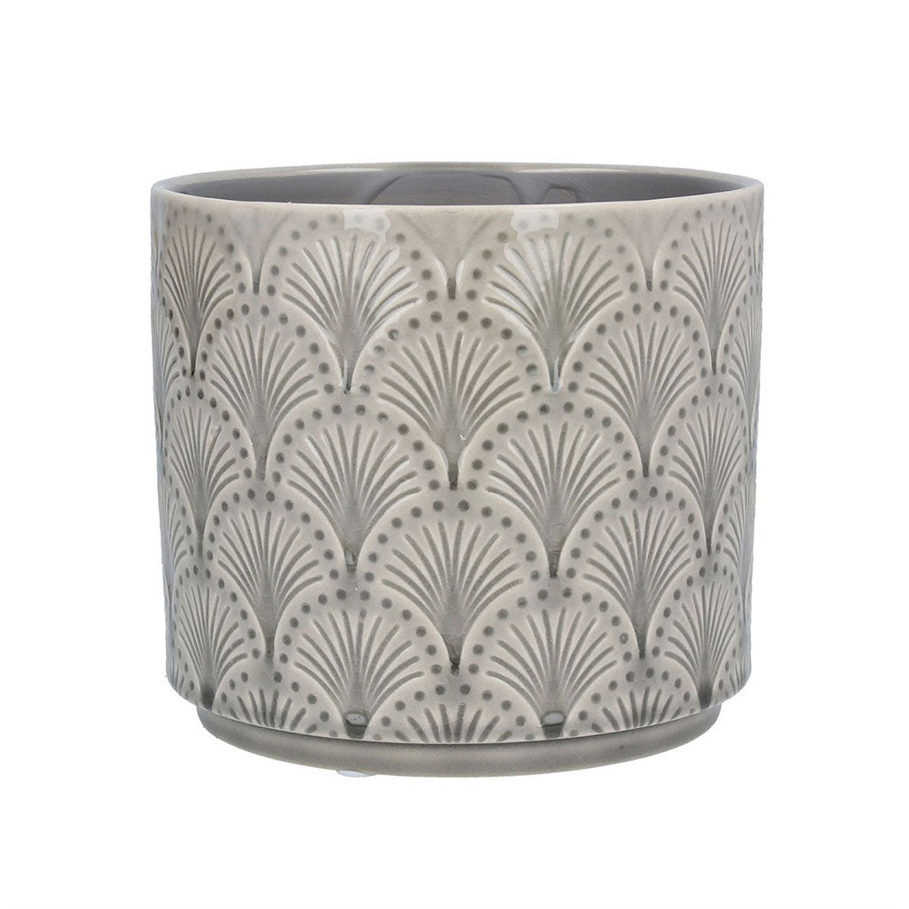 Light Grey Arches Stoneware Pot Cover Medium