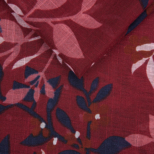 Berry Floral and Vine Print Scarf