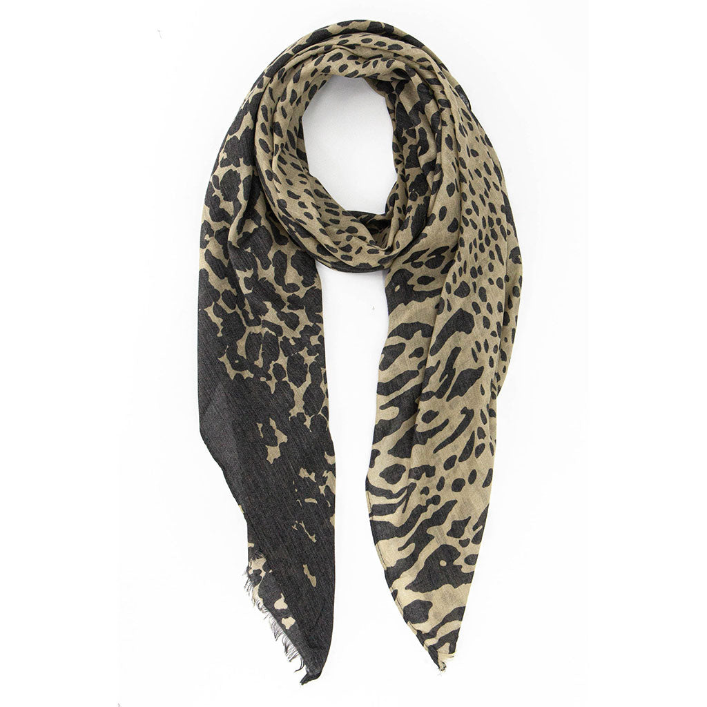 Ombre Animal Print Scarf In Brown