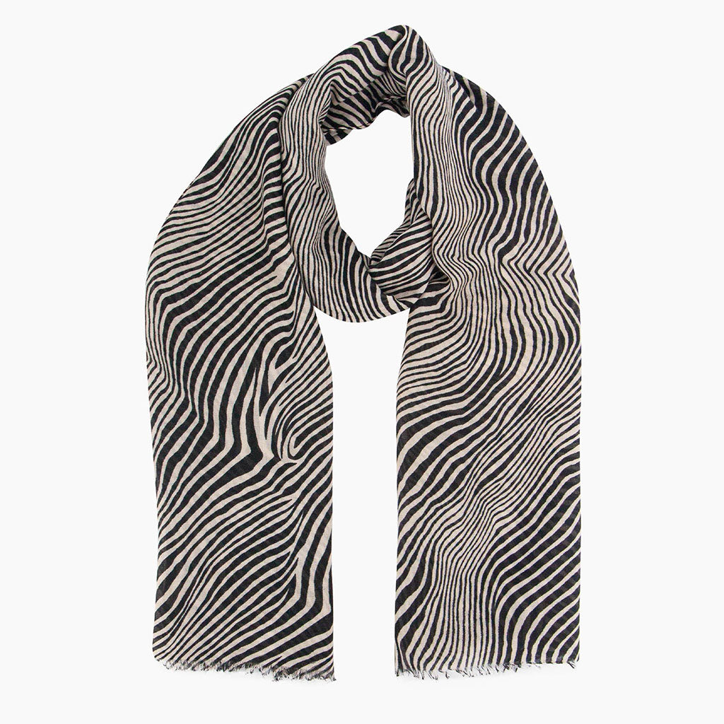 Phoenix Lightweight Scarf - Cream, Zebra