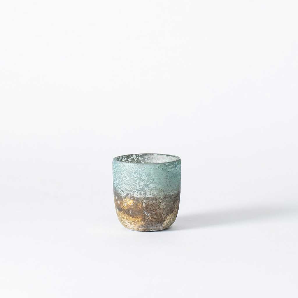 Sea Green Silver Votive Small