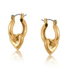 Gemma Heart Drop Hoop Earrings