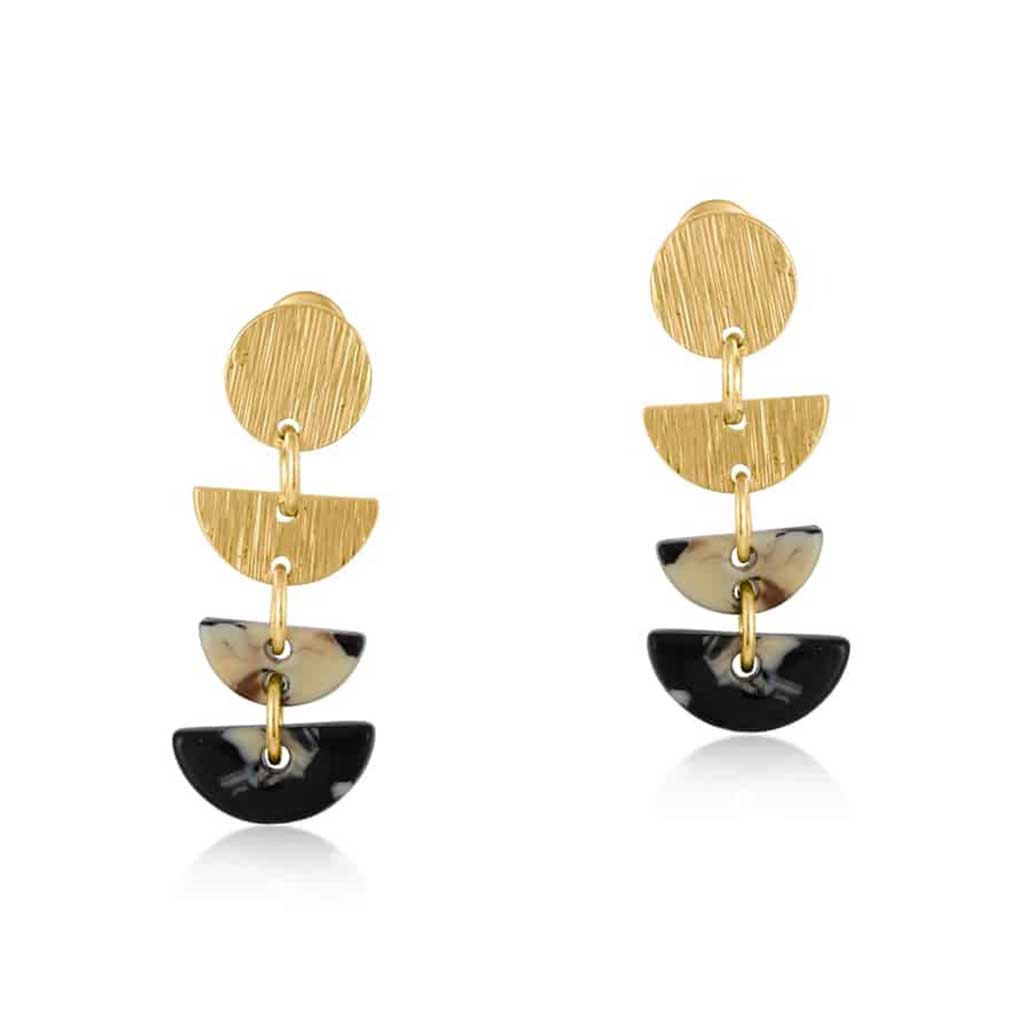 Sophia Geometric Metal And Resin Dangle Earrings