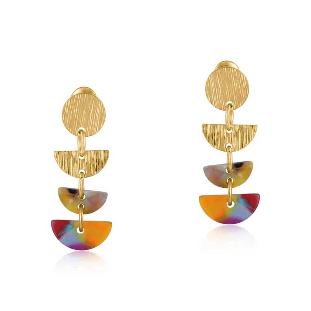 Sophia Geometric Metal And Resin Dangle Earrings
