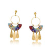 Sophia Statement Geo Metal And Resin Dangle Earrings