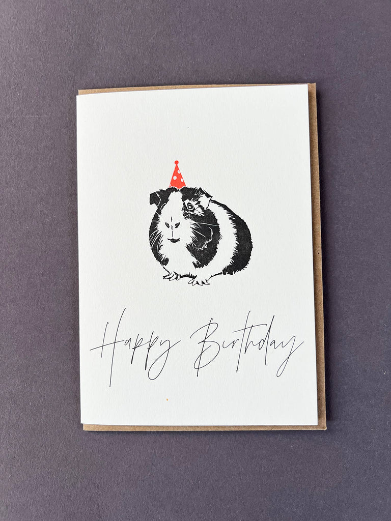 Birthday Guinea Pig Letterpress Card  | Birthday Card