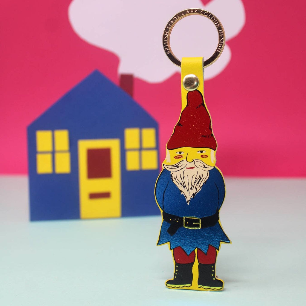 Welcome Gnome Key Fob Yellow