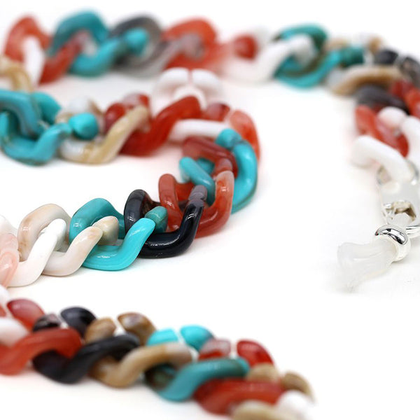Multi Colour Chunky Acrylic Links Glasses Chain