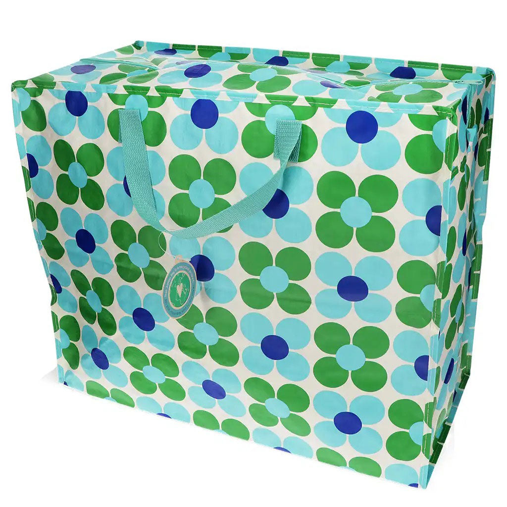 Blue & Green Daisy Jumbo Storage Bag