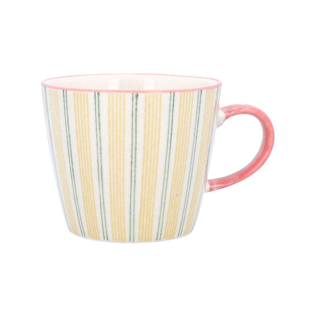 Yellow Stripy Stoneware Mug