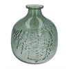 Grüne Glasfarn-Impression-Kugelvase groß