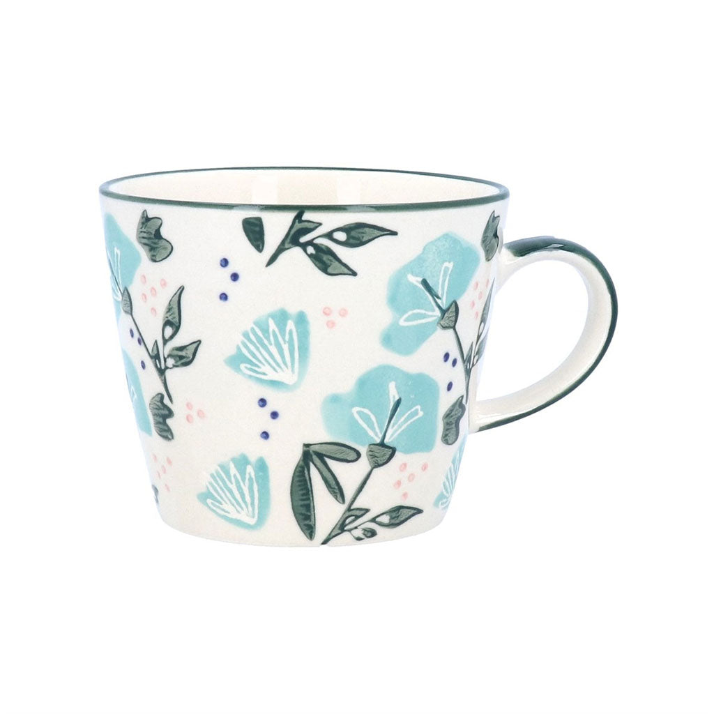 Blue Sweetpea Stoneware Mug