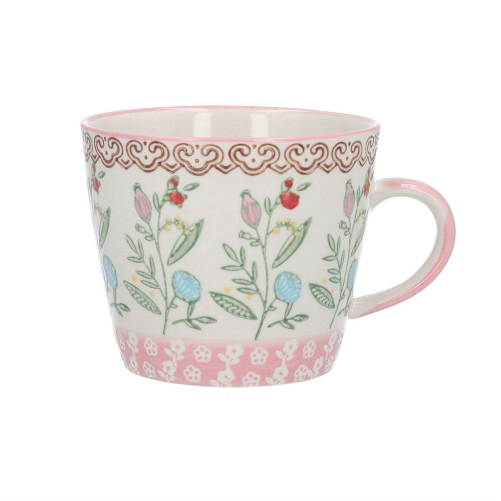Pink Band Rosehip Stoneware Mug