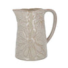 Taupe Floral Porcelain Jug Large