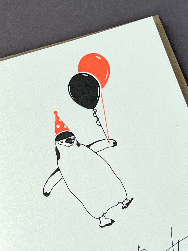 Birthday Penguin Letterpress Card | Birthday Card