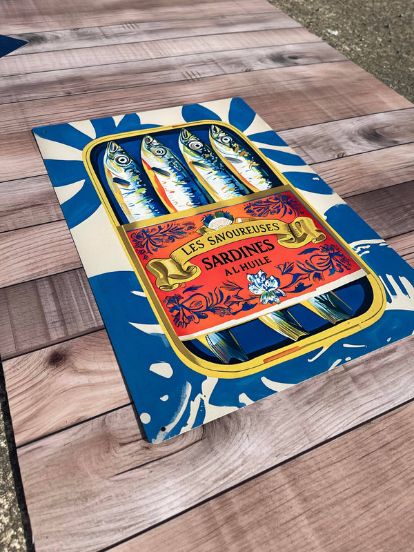 Sardine Can Illustration Kitchen Metal Sign Plaque