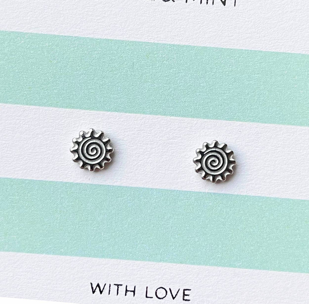 Silver Sun Studs