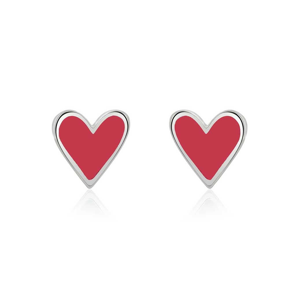 Mini clous coeur avec émail rose
