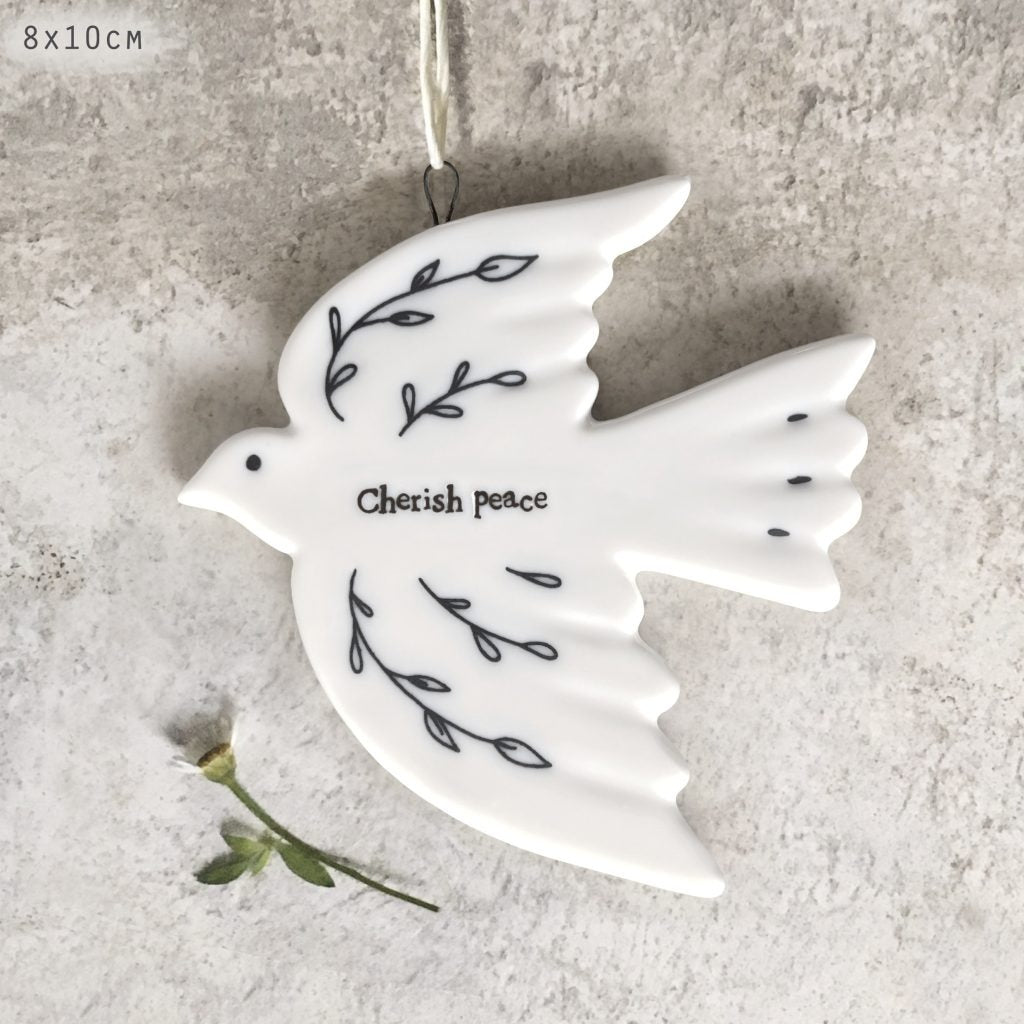 Porcelain Dove Hanging - Cherish Peace
