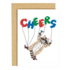 Cheers! racoon greeting card| birthday| everyday card