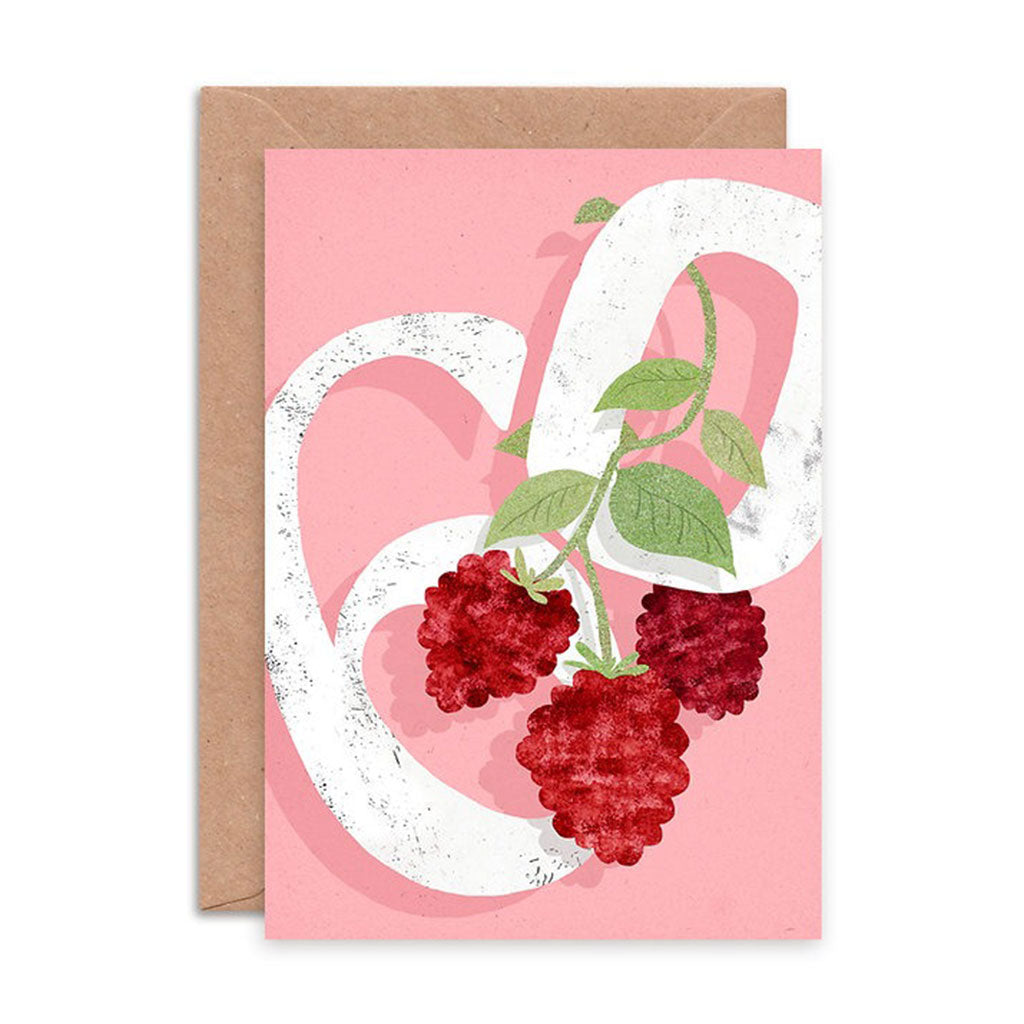 Raspberry Sixty Greeting Card