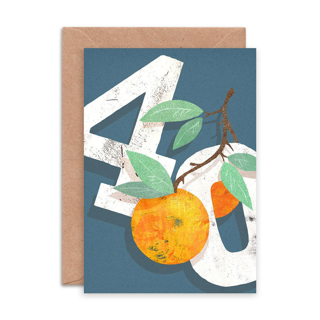 Orange Forty Greeting Card