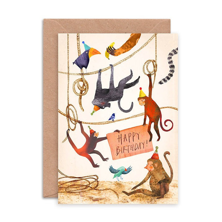 Happy Birthday Monkeys Greeting Card