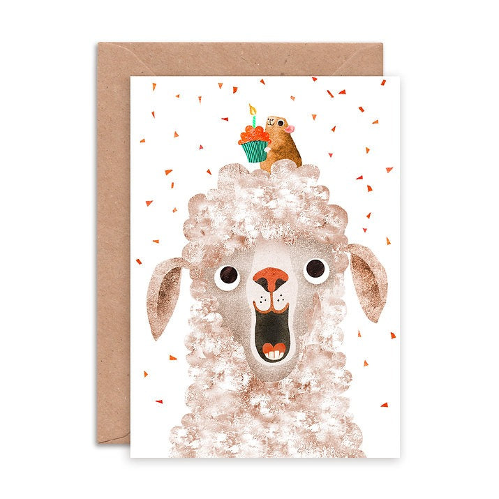 Llama and Guinea Pig Greeting Card