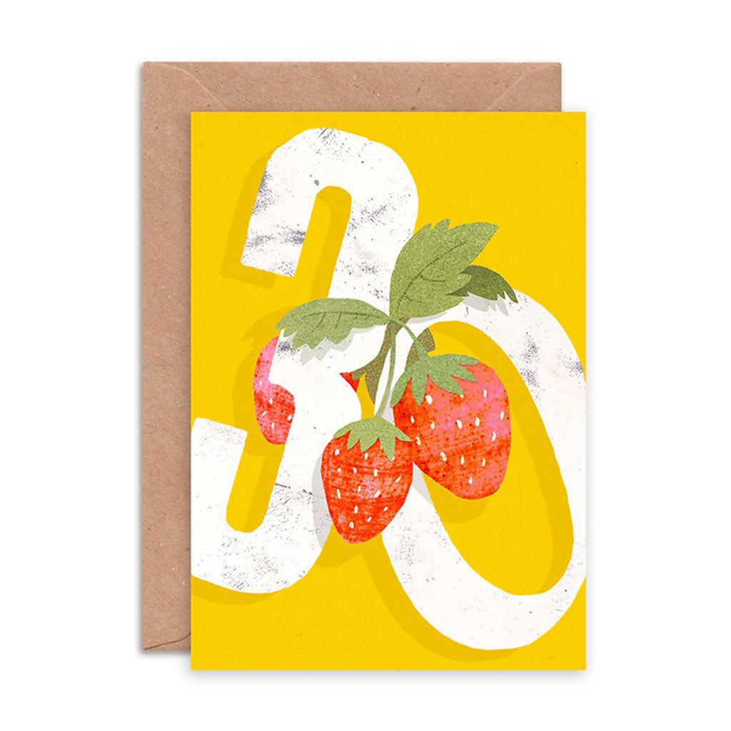 Erdbeere dreißig Grußkarte