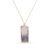 Necklace with a rectangular pendant on a white background