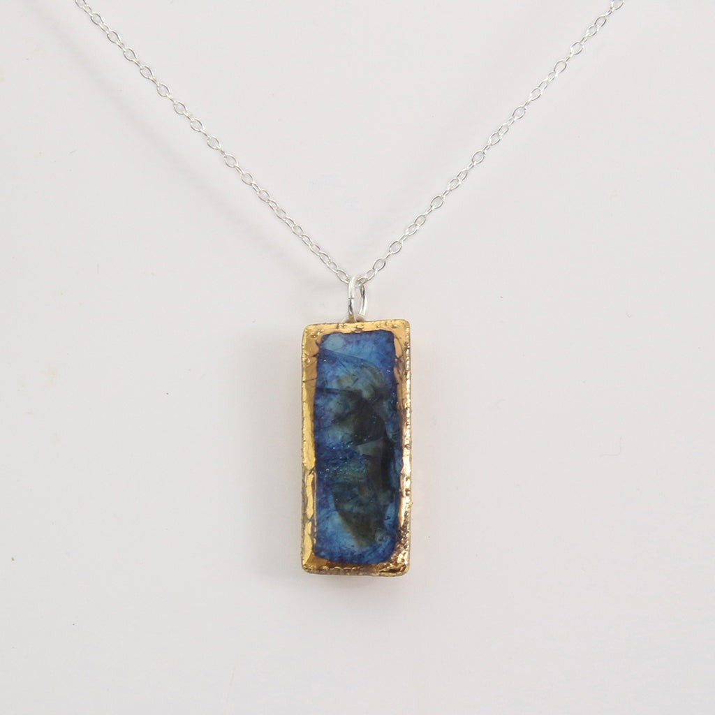 Blue Reef Small Drop Sterling Silver Pendant