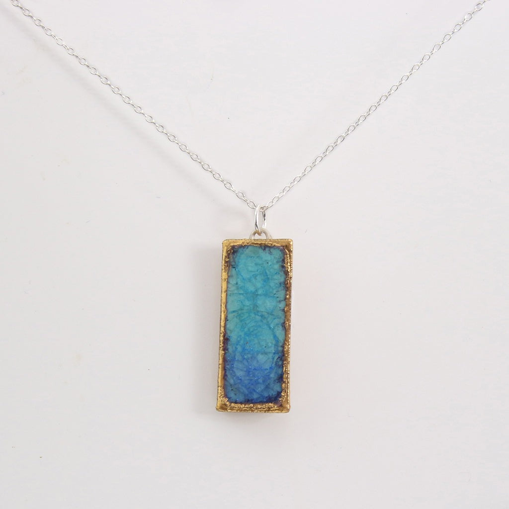 Turquoise Blue Lagoon Small Drop Sterling Silver Pendant